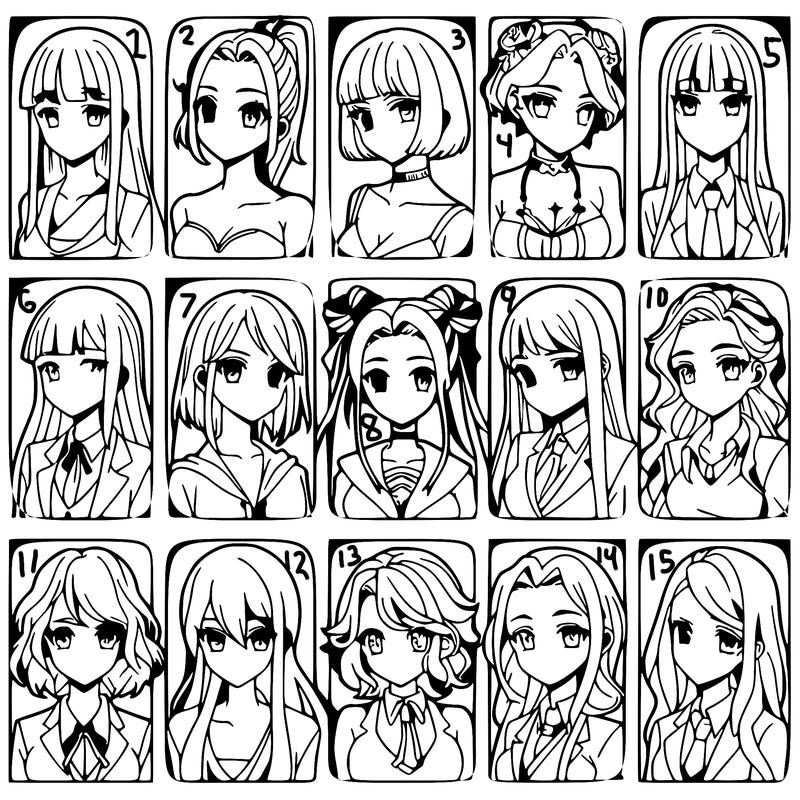 girls that look diffrent anime