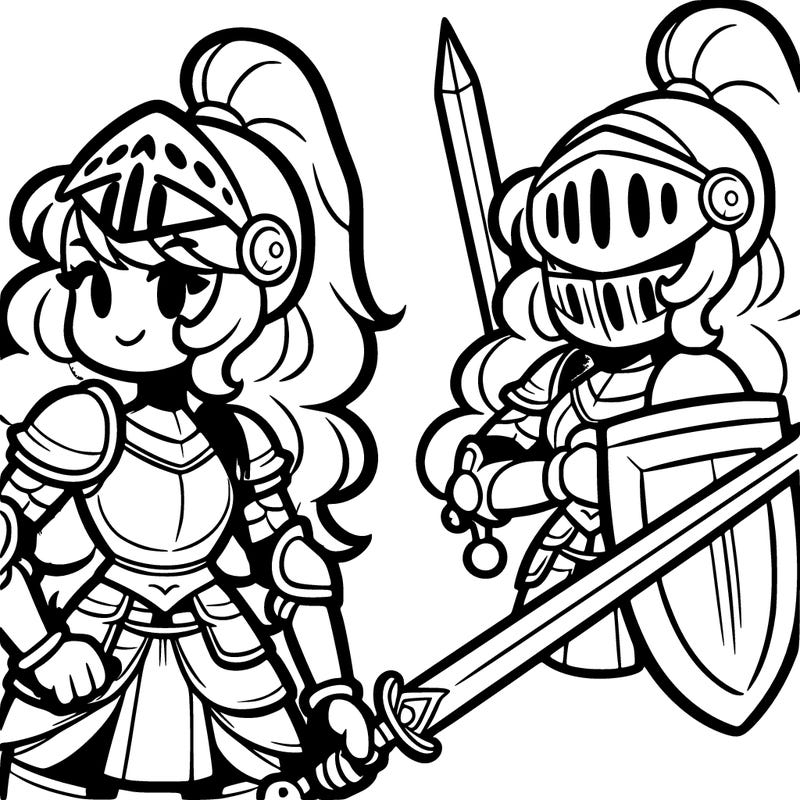 female knight with sword