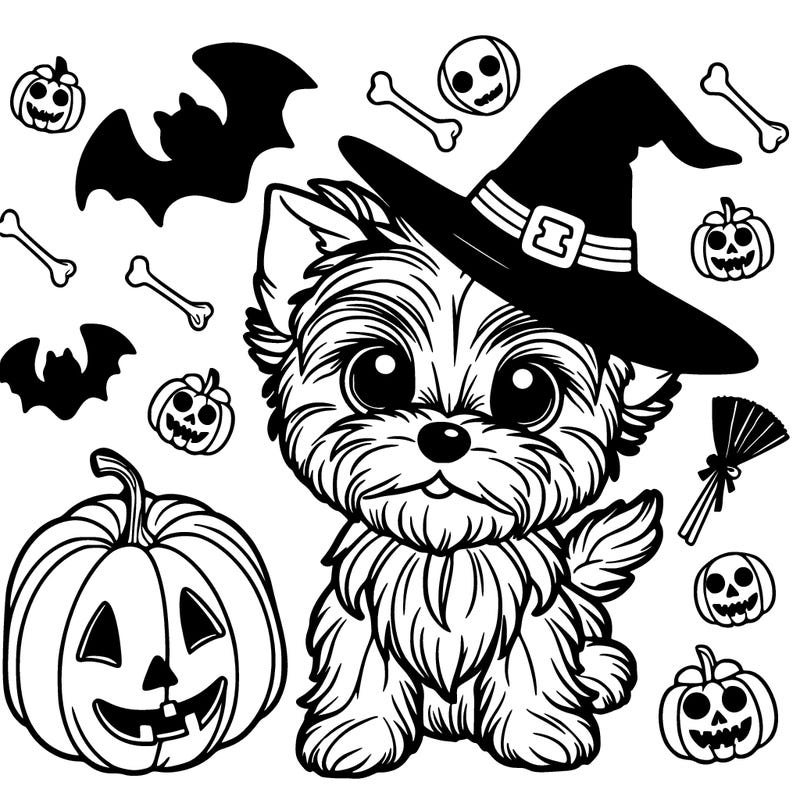cute halloween yorkie