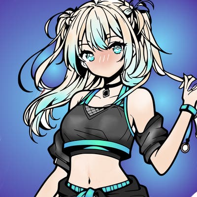 anime girl with crop top