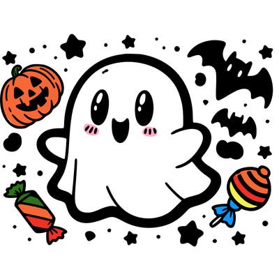 halloween cute little ghost