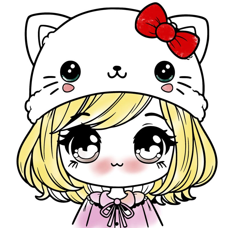 cute girl with kitty hat