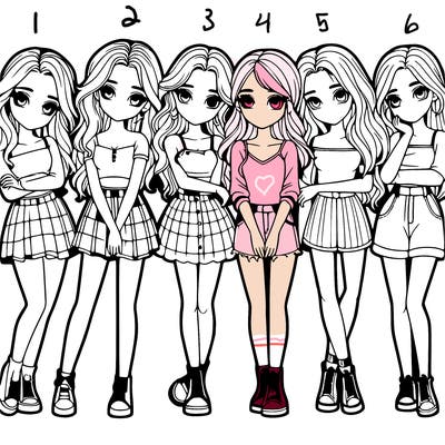 a group of girls realistic