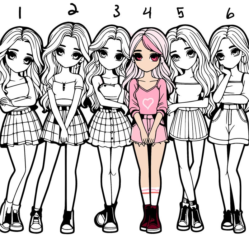 a group of girls realistic