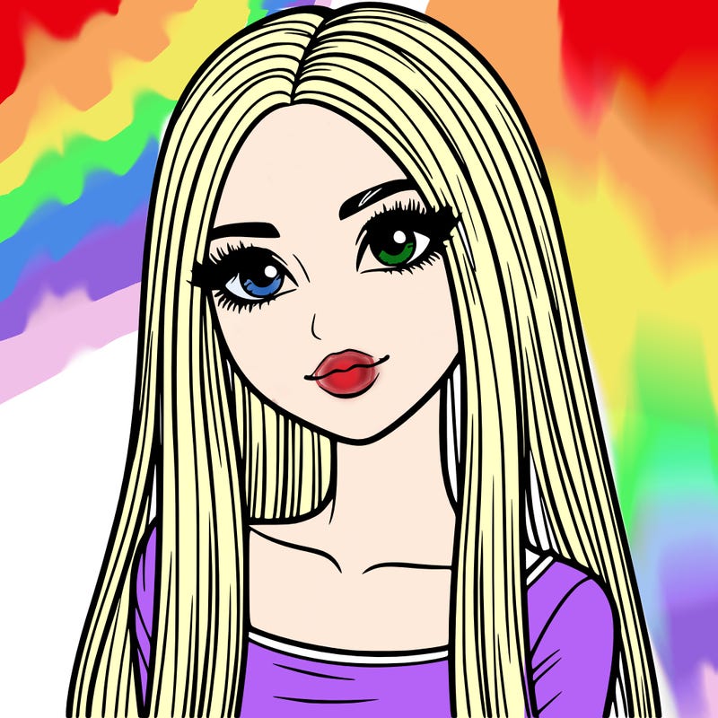 realistic girl with straight and long hair