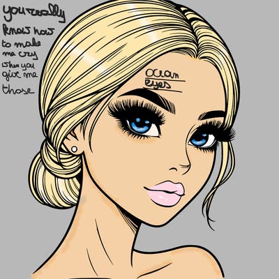 realistic girl with lashes