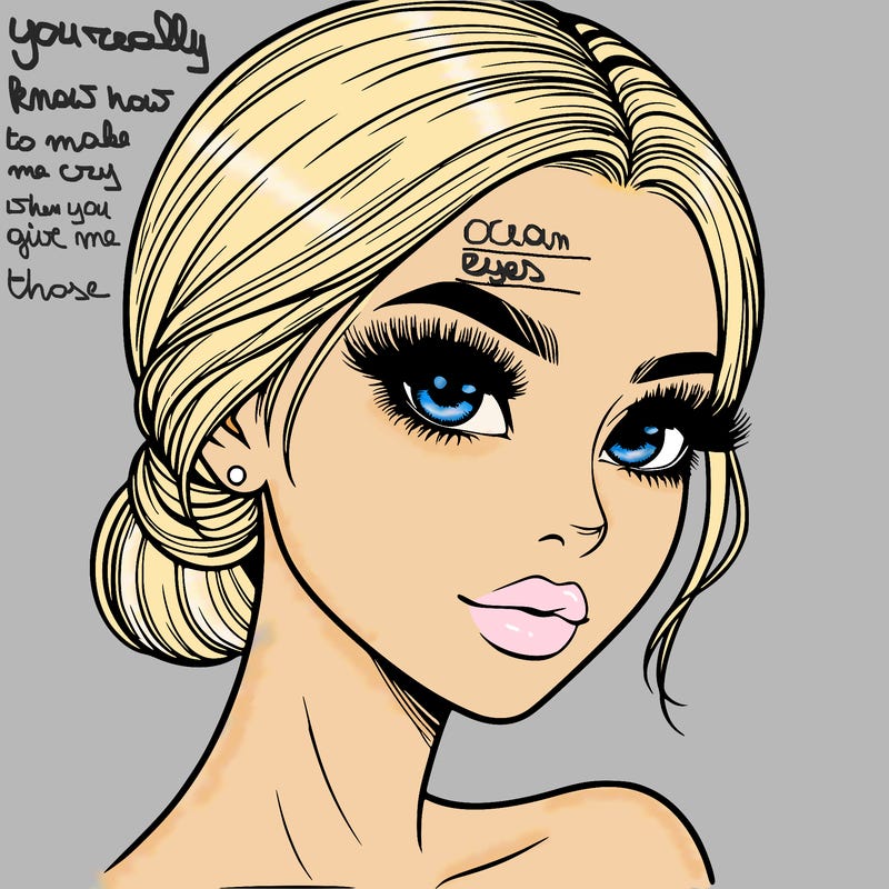 realistic girl with lashes