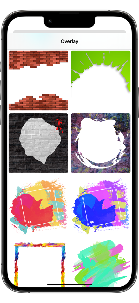 A menu of urban street style overlays including brick walls and colorful paint splatters for graffiti logo design