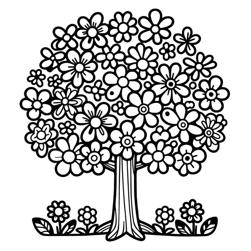 a tree made of flowers