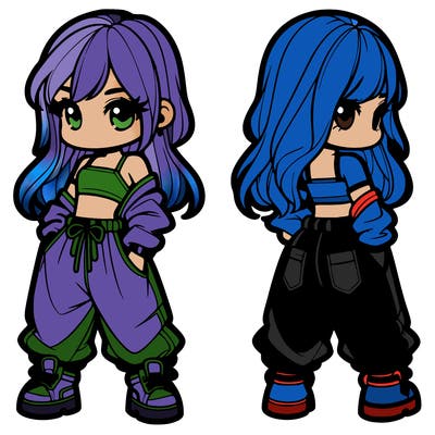 girl in crop top and baggy pants