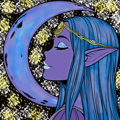 a realistic moon elf