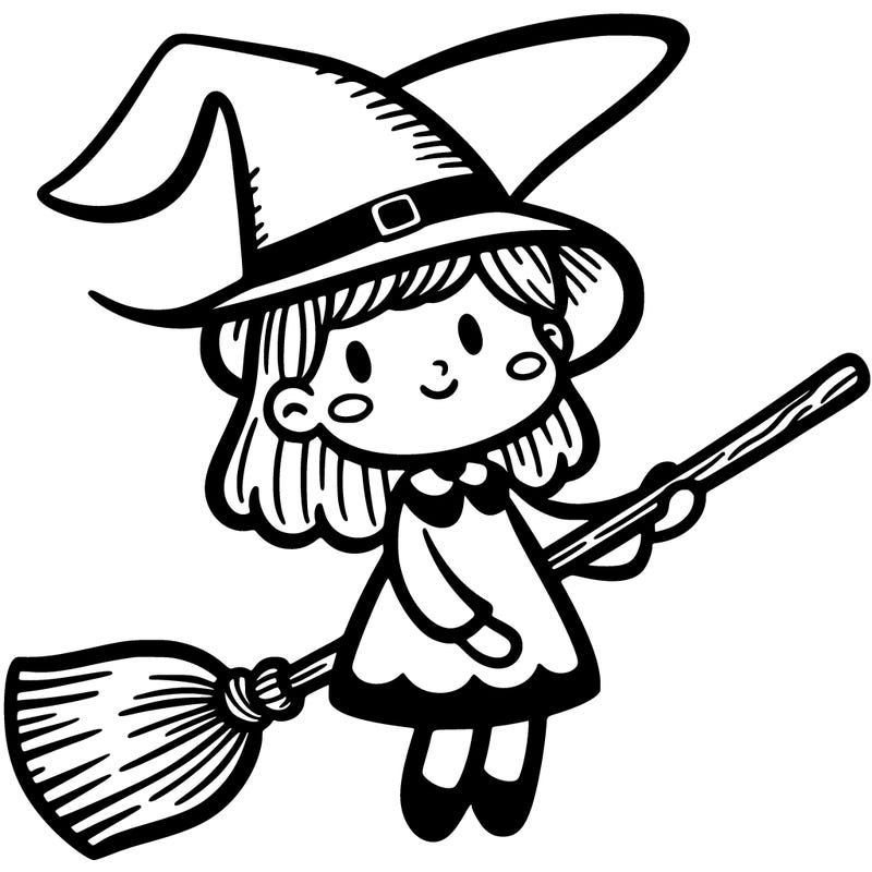 witch with a broom