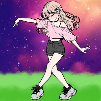 realistic girl danceing