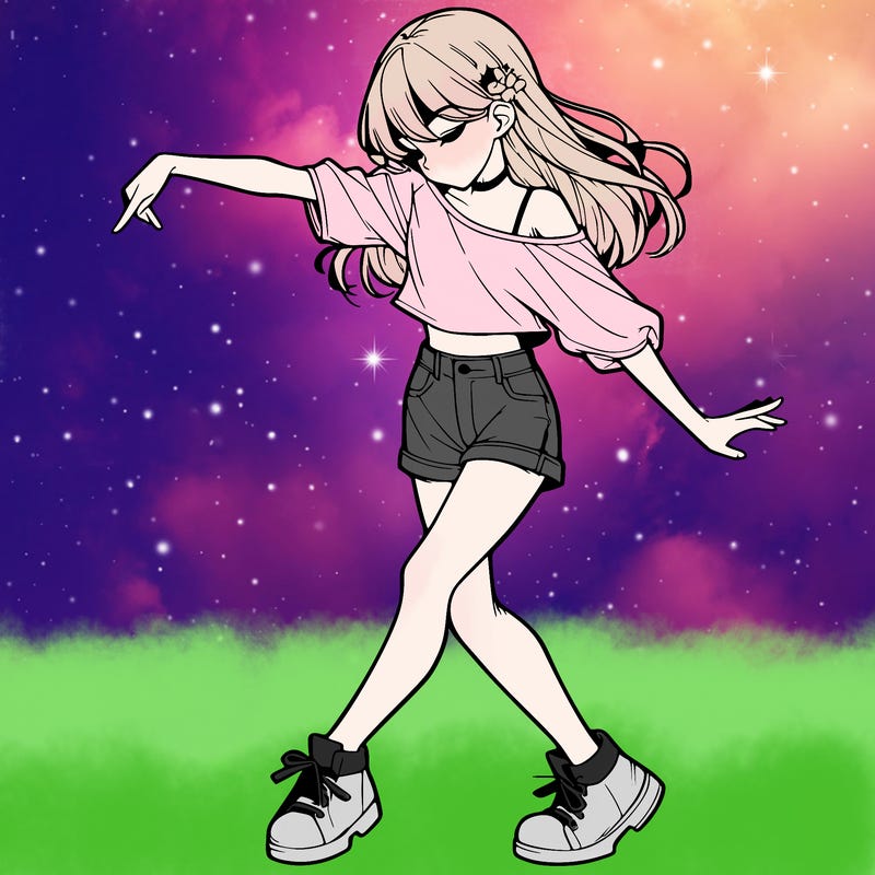 realistic girl danceing