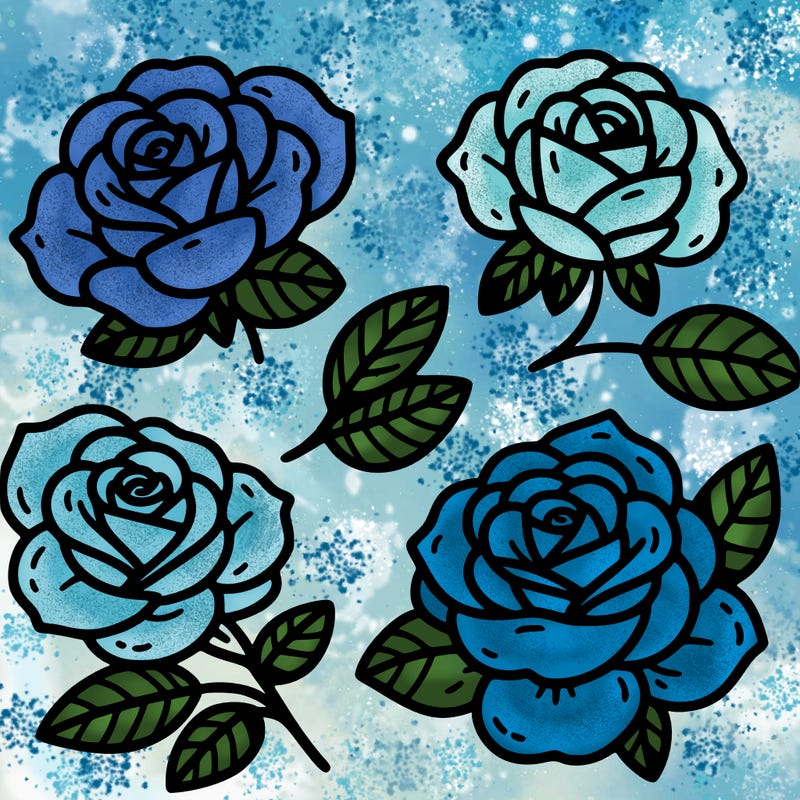 cute four pieces roses