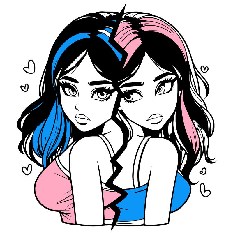 realistic girl split