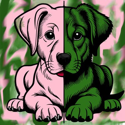 realistic dog split picture