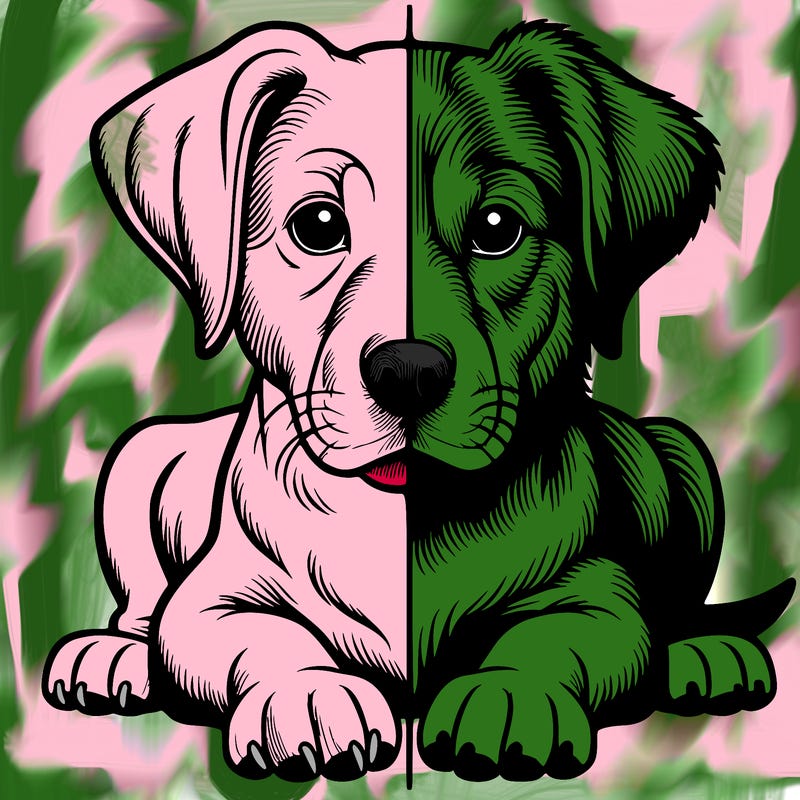 realistic dog split picture