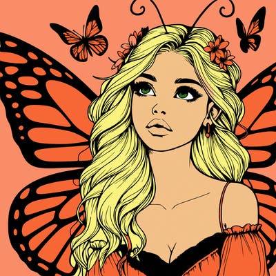 butterfly fairy realistic girl