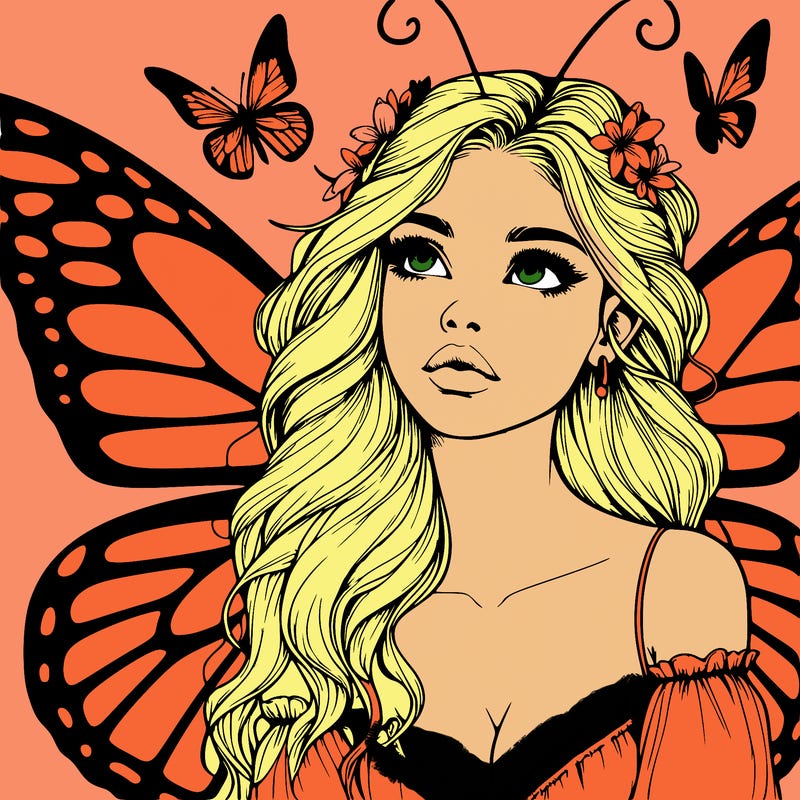 butterfly fairy realistic girl