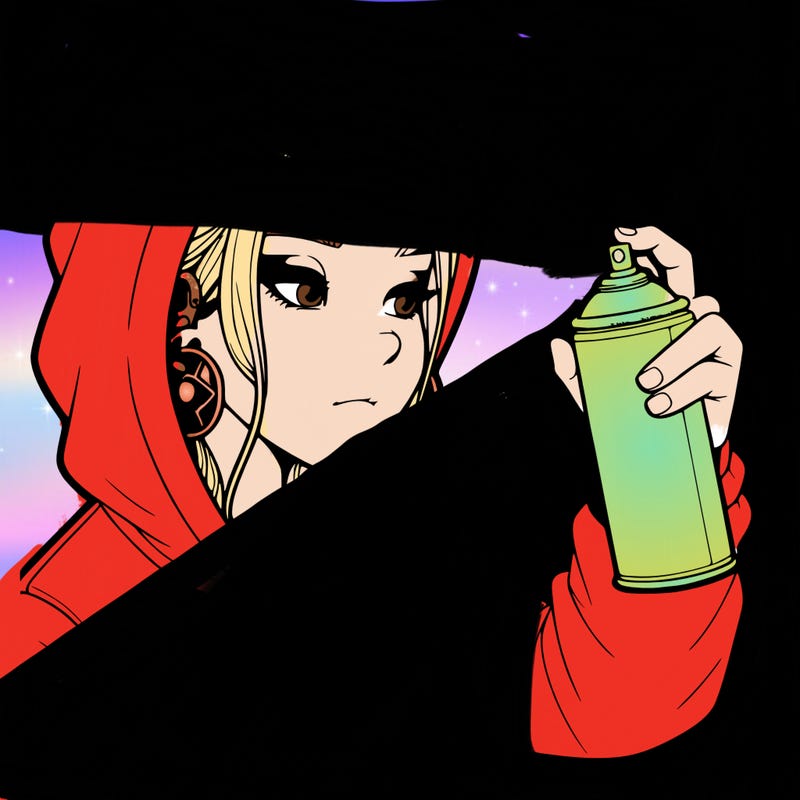 a realistic girl, spray painting