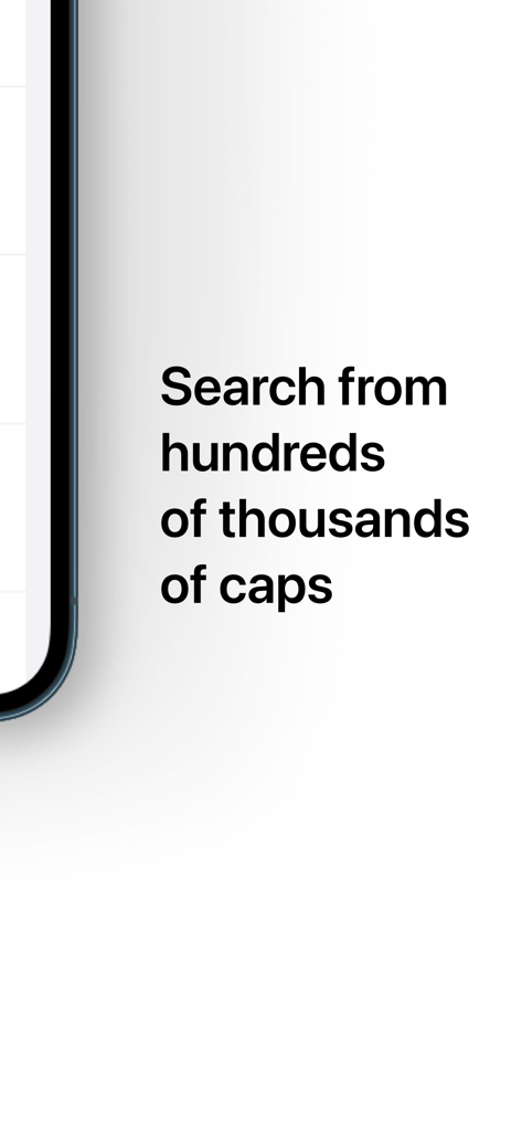 Crowncaps.Info - Search feature within the Crowncaps app providing access to a database of hundreds of thousands of bottle caps