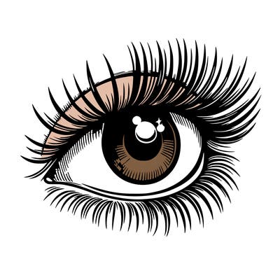 realistic eye long eylashes