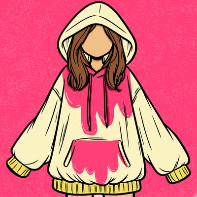 girl in oversized hoodie