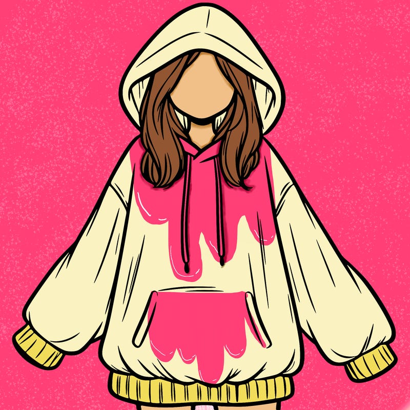 girl in oversized hoodie