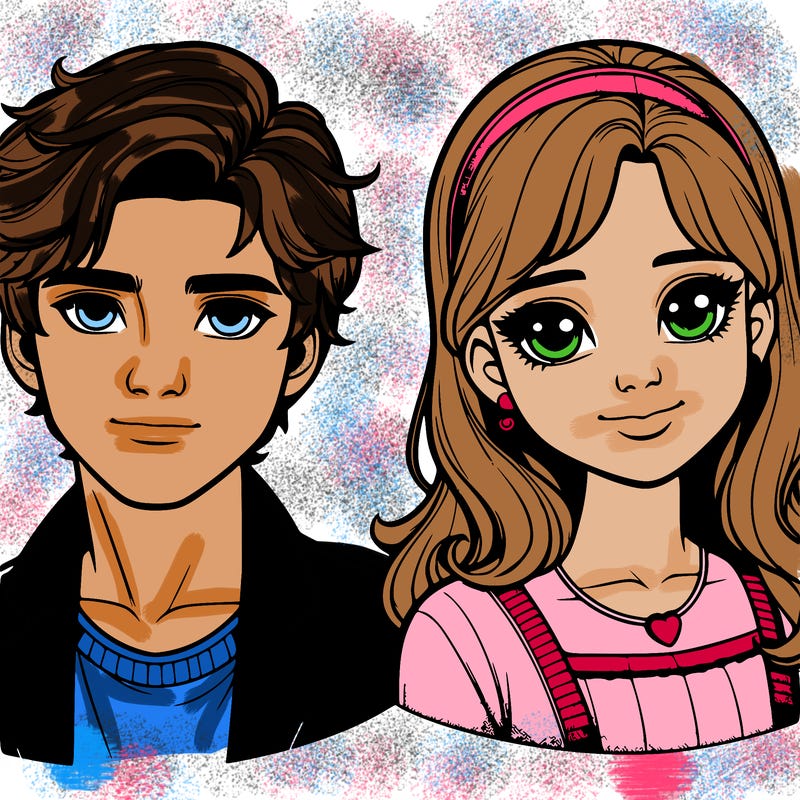 realistic girl and boy