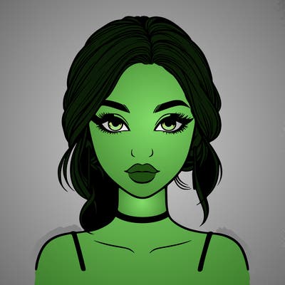 realistic girl with makeup on