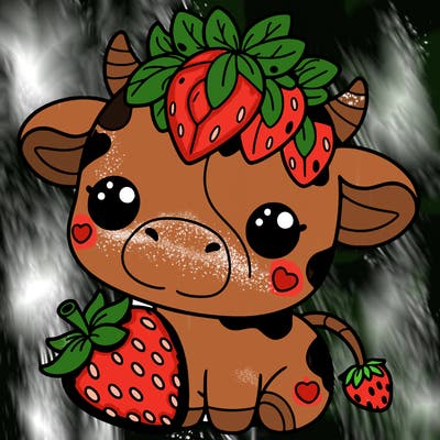 cute strawberry cow