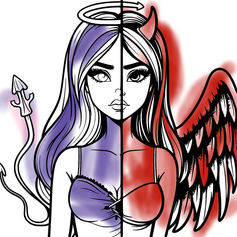 devil vs angel realistic girl