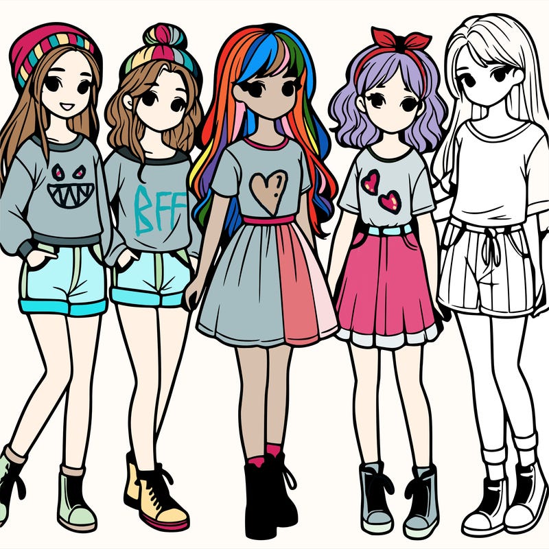 a group of five girls