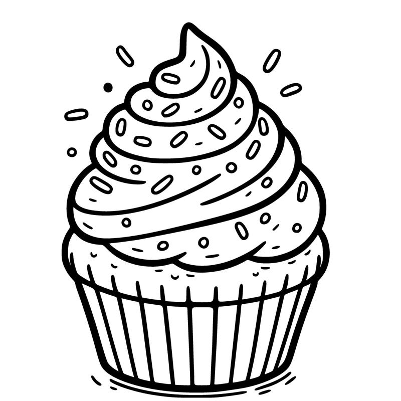 a cupcake with sprinkles and whipped cream on it’s icing