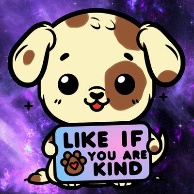 make a sign that says like if you are kind with a cute little dog