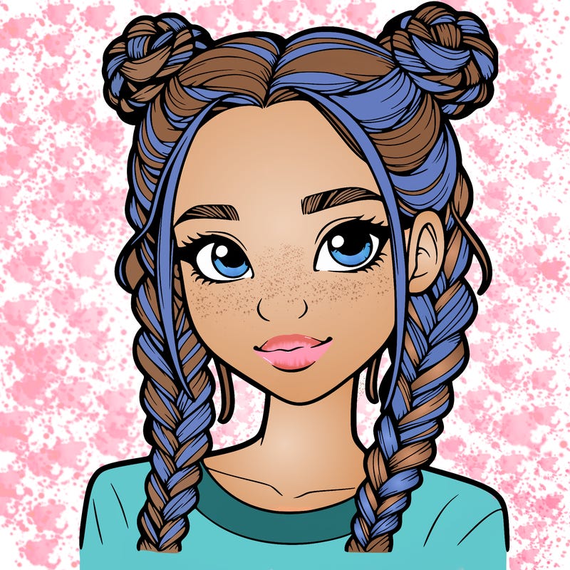 realistic girl with braids