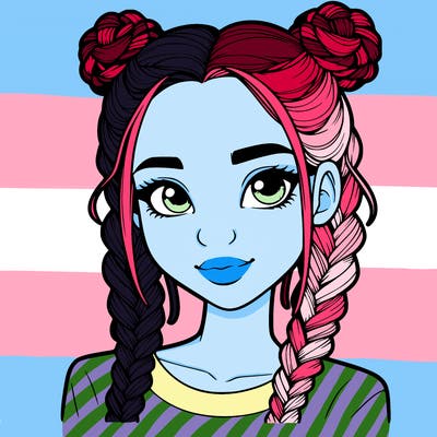 realistic girl with braids