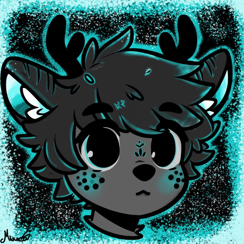 a humanoid deer with soft fluffy ears