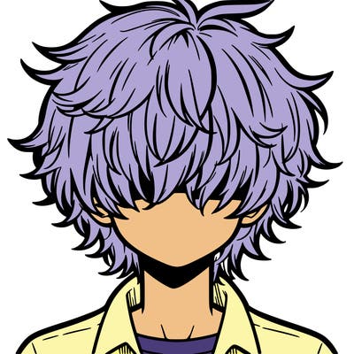 manga boy fluffy hair covering his eyes