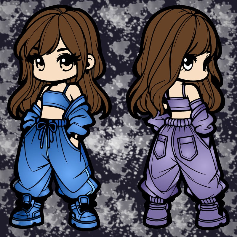 girl in crop top and baggy pants