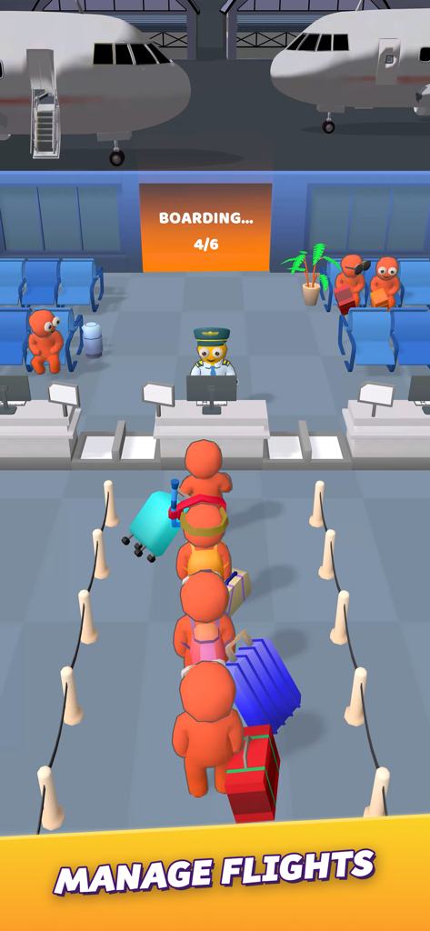 A line of passengers boarding a flight in Airport Master Plane Tycoon