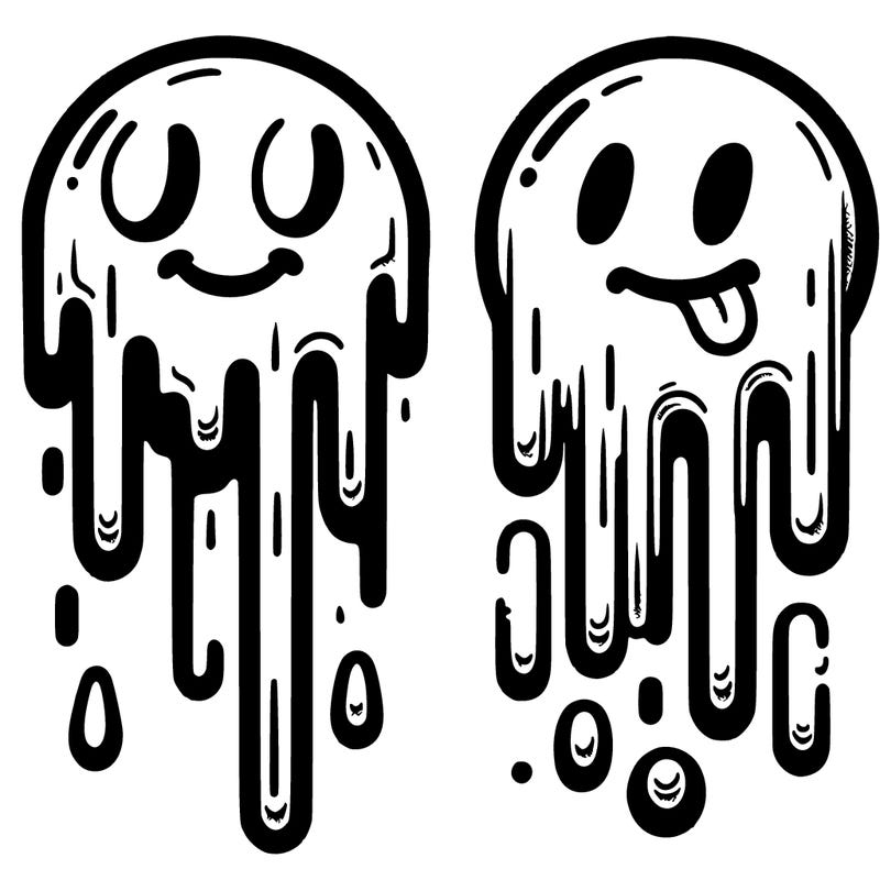 drippy smiley faces