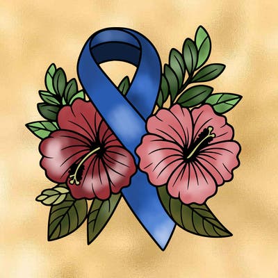 breast cancer awareness with hibiscus flowers