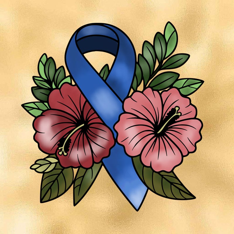 breast cancer awareness with hibiscus flowers