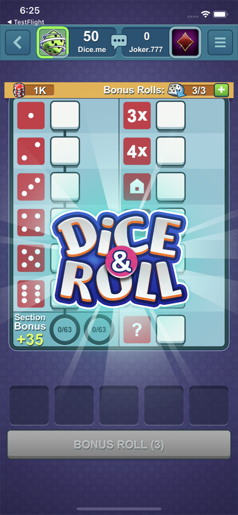 Dice-n-Roll online Yatzy - The logo of Dice-n-Roll online Yatzy displayed over a digital scorecard interface