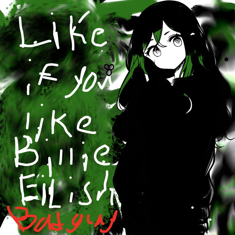 manga teen girl  in a sweater and baggy pants