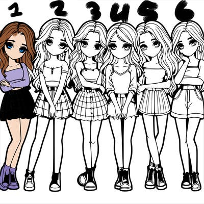 a group of girls realistic