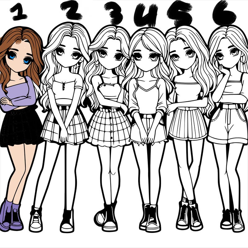 a group of girls realistic