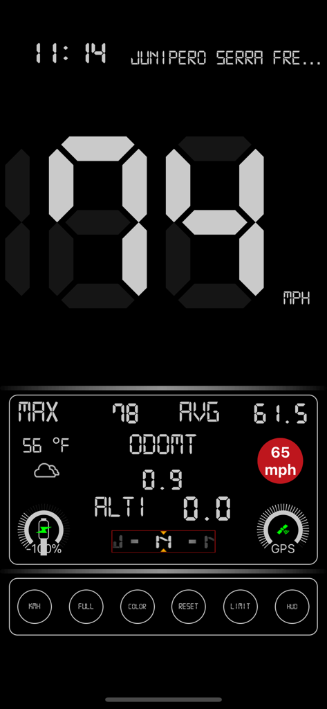 Speedometer .. - Digital GPS speedometer interface with speed tracking and HUD mode